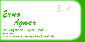 erno agner business card